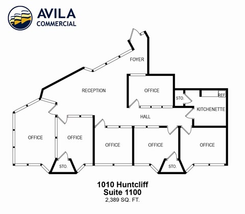 Floor plan for studio, 2389 sqft